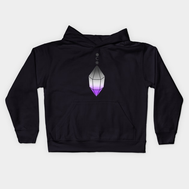 Ace Pride Crystal Pendant Kids Hoodie by TheDoodlemancer
